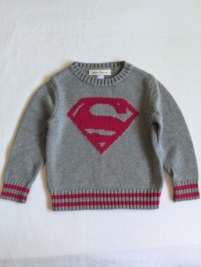 Baby Gap × Junk Food Superman Knit Varsity Sweater 4T Toddler Boys DC Comics